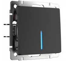 Выключатель Werkel одноклавишный проходной с подсветкой черный матовый W1112108 4690389156670