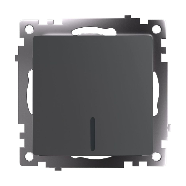 Выключатель одноклавишный Stekker Катрин с подсветкой графит GLS10-7101-06 49408