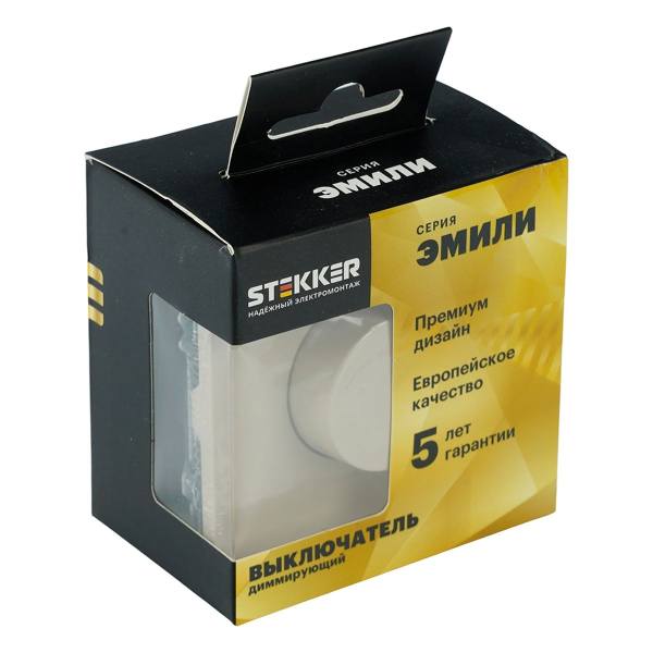 Выключатель диммирующий (механизм), Stekker, 250В, 500W Эмили, RSW10-5106-08, кашемир, soft touch 49894