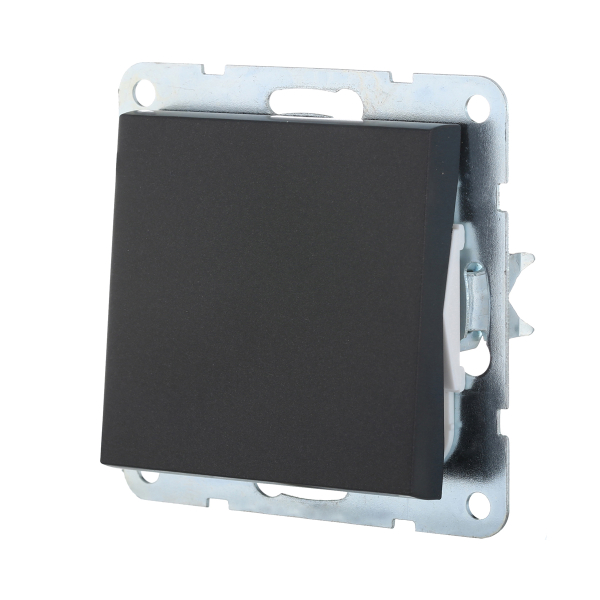 Переключатель LK Studio 1-кл., на 2 направления (схема 6) 16 A, 250 B (черный бархат) LK80 840308-1