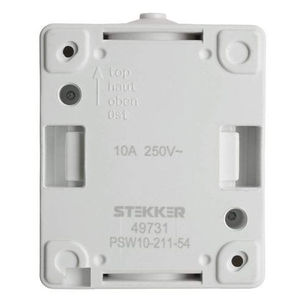 Выключатель одноклавишный Stekker Велена белый/серый PSW10-211-54 49731