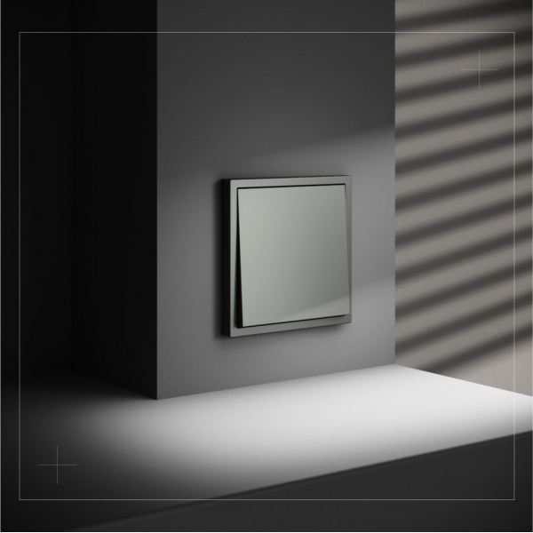 Перекрестный переключатель встраиваемый Voltum S70 одноклавишный 10А, (титан) VLS010506