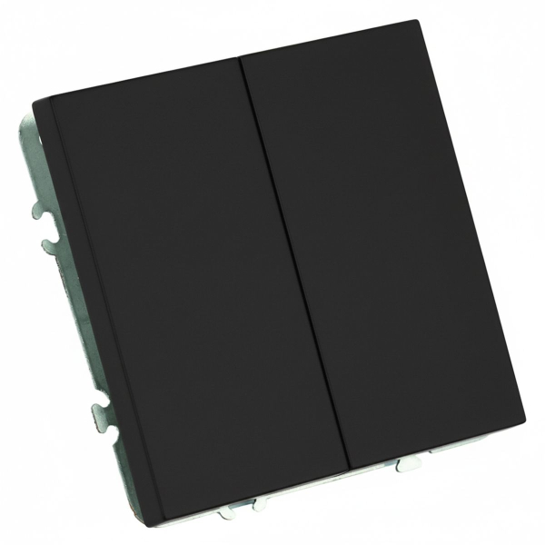 Переключатель 2-клавишный (механизм), СЗК, Stekker, 250В, 10А Эмили, RSW10-5107-05ZK, черный уголь, soft touch 50249