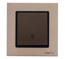 Выключатель одноклавишный проходной Vesta-Electric Exclusive Champagne Metallic шампань FVK050206BSH