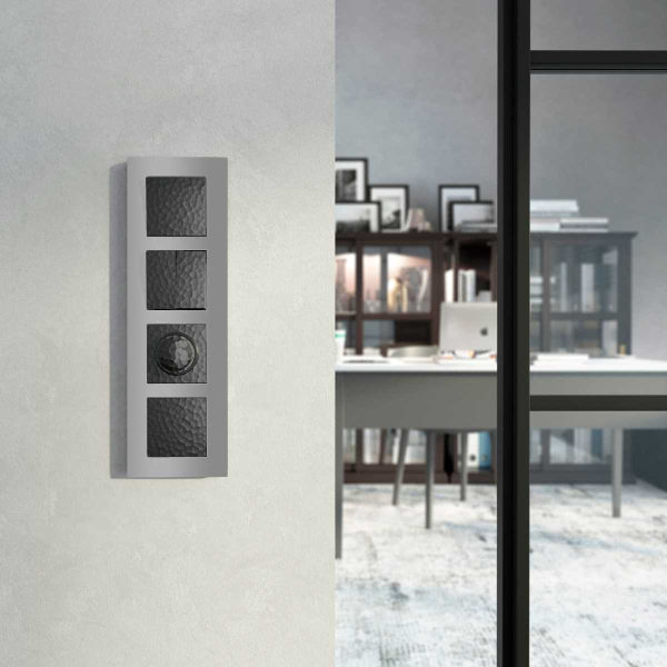 Выключатель Werkel Hammer двухклавишный проходной черный W1222008 4690389162473