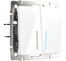 Выключатель двухклавишный с подсветкой Werkel белый W1120101 4690389155208