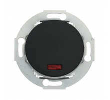 Переключатель LK Studio одноклавишный на два направления (схема 6L) с индикатором 16 A, 250 B (черный) Vintage 880408-1