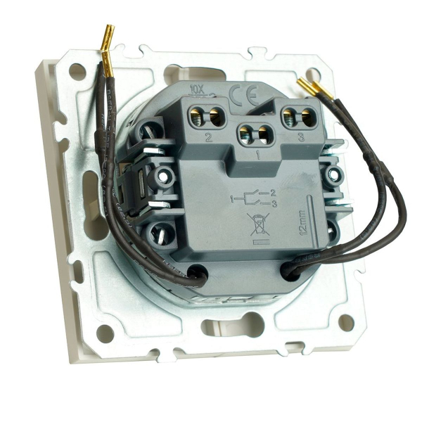 Выключатель двухклавишный Stekker Эмили с подсветкой белый фарфор RSW10-5102-01 49864