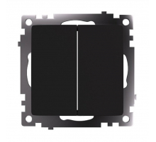 Переключатель двухклавишный Stekker Катрин GLS10-7107-05 черный 49167