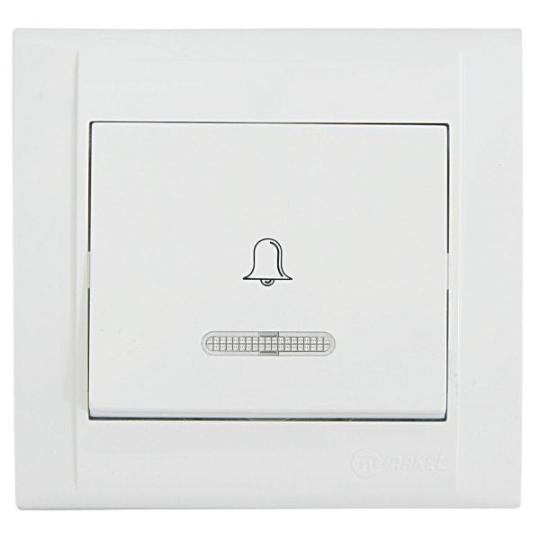 Кнопка звонка с подсв. (220v) Makel Defne 42001070 Кнопка звонка с подсв. (220v) Makel Defne 42001070