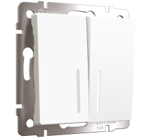 Выключатель двухклавишный Werkel с подсветкой белый матовый W1120161 4690389184666