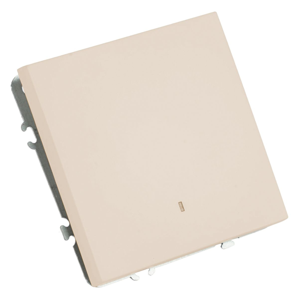 Выключатель 1-клавишный c индикатором (механизм), Stekker, 250В, 10А Эмили, RSW10-5101-08, кашемир, soft touch 49889