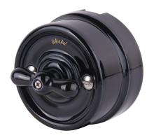 Выключатель двухклавишный на 4 положения Werkel Ретро черный W5620008 4690389166747