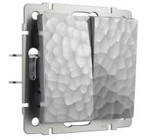 Выключатель Werkel Hammer двухклавишный проходной серебряный W1222006 4690389162404