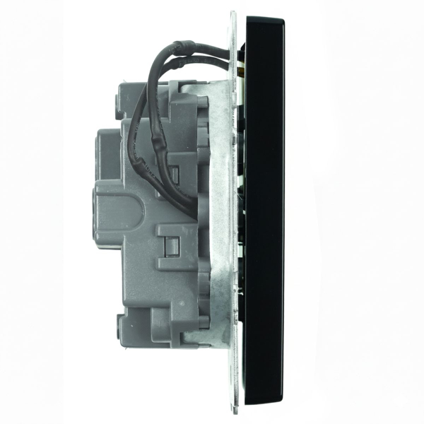 Выключатель 1-клавишный c индикатором (механизм), STEKKER, 250В, 10А, серия Эмили, RSW10-5101-05, черный уголь, soft touch 49837