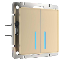 Сенсорный выключатель двухклавишный с функцией Wi-Fi Werkel шампань W4520611 4690389171307