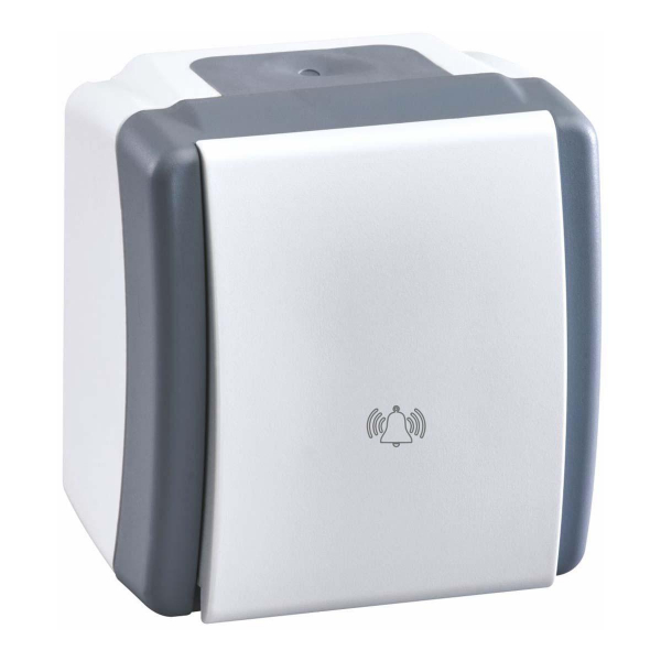 Кнопка звонка Mono Electric Octans IP54 бело-серый 154-020001-107 Кнопка звонка Mono Electric Octans IP54 бело-серый 154-020001-107