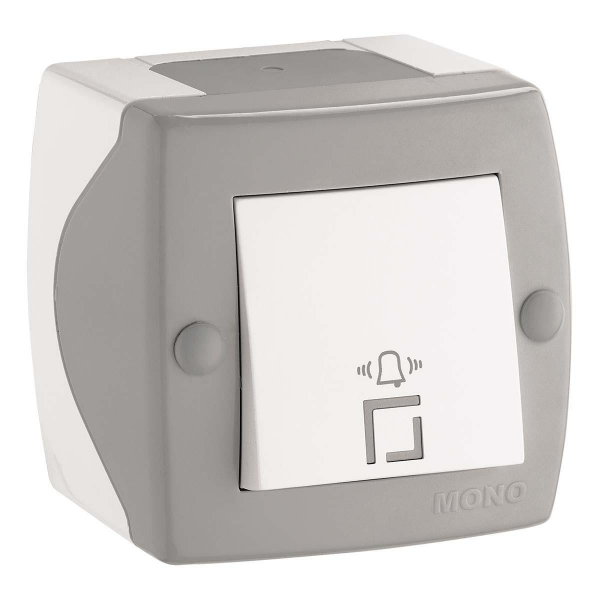 Кнопка звонка Mono Electric Octans IP20 бело-серый 104-020001-107 Кнопка звонка Mono Electric Octans IP20 бело-серый 104-020001-107