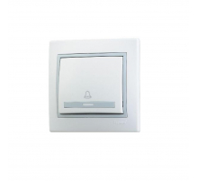 Кнопка звонка Lezard Mira белый с серой вставкой 701-0215-103