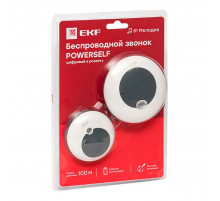 Звонок беспр. в розетку Powerself (230В, бел.-сер. 51 мелод. с индик. 4 ур.) EKF DBS-003