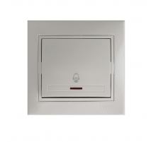 Кнопка звонка с подсветкой Lezard Mira белый с белой вставкой 701-0202-108