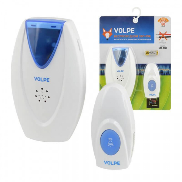 Звонок беспроводной Volpe UDB-Q028 W-R1T1-16S-80M-WH UL-00002404 Звонок беспроводной Volpe UDB-Q028 W-R1T1-16S-80M-WH UL-00002404