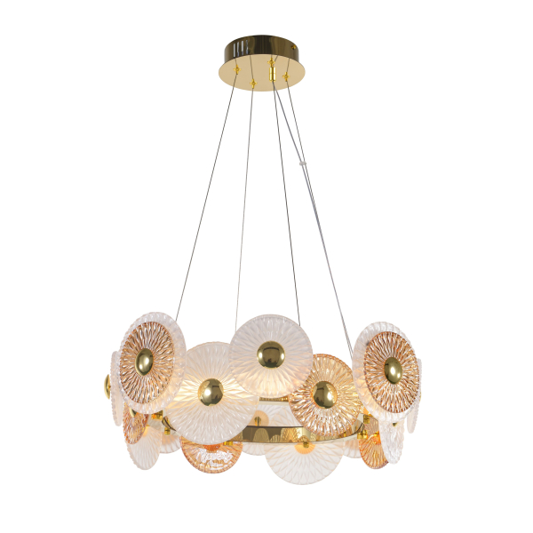 5850E/48W GOLD+CLEAR+AMBER (1)  Люстра  NW