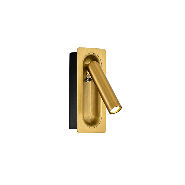 DW-W240601 BLACK CASE+BRASS SURFACE (1) Настенный Светильник (NW)