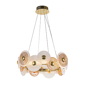 5850E/48W GOLD+CLEAR+AMBER (1)  Люстра  NW