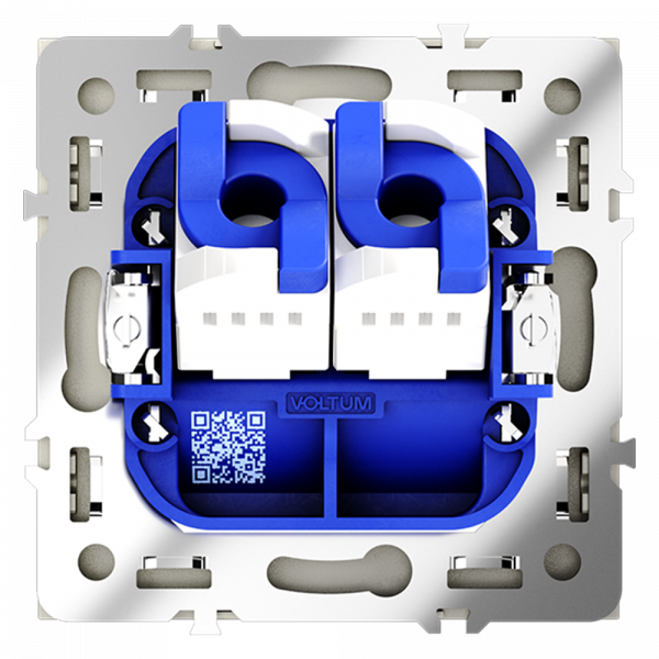 Розетка компьютерная встраиваемая VOLTUM S70 двойная RJ45+RJ45 кат.6, (сталь) Розетка компьютерная встраиваемая VOLTUM S70 двойная RJ45+RJ45 кат.6, (сталь)