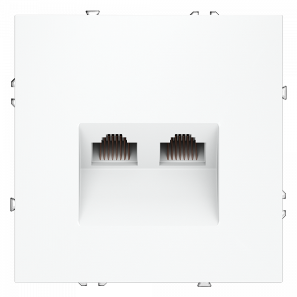 Розетка компьютерная встраиваемая VOLTUM S70 двойная RJ45+RJ45 кат.6, (белый матовый) Розетка компьютерная встраиваемая VOLTUM S70 двойная RJ45+RJ45 кат.6, (белый матовый)