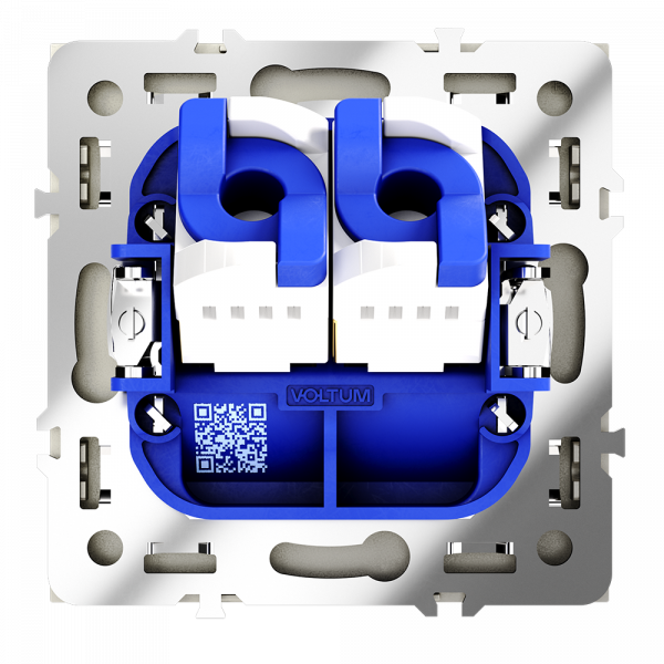 Розетка компьютерная встраиваемая VOLTUM S70 двойная RJ45+RJ45 кат.6, (шелк) Розетка компьютерная встраиваемая VOLTUM S70 двойная RJ45+RJ45 кат.6, (шелк)