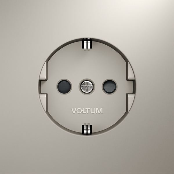 Розетка встраиваемая VOLTUM S70 с заземлением и защитными шторками, 16А, (кашемир) Розетка встраиваемая VOLTUM S70 с заземлением и защитными шторками, 16А, (кашемир)