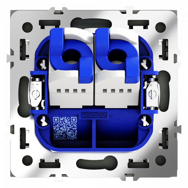 Розетка компьютерная встраиваемая VOLTUM S70 двойная RJ45+RJ45 кат.6, (графит) Розетка компьютерная встраиваемая VOLTUM S70 двойная RJ45+RJ45 кат.6, (графит)