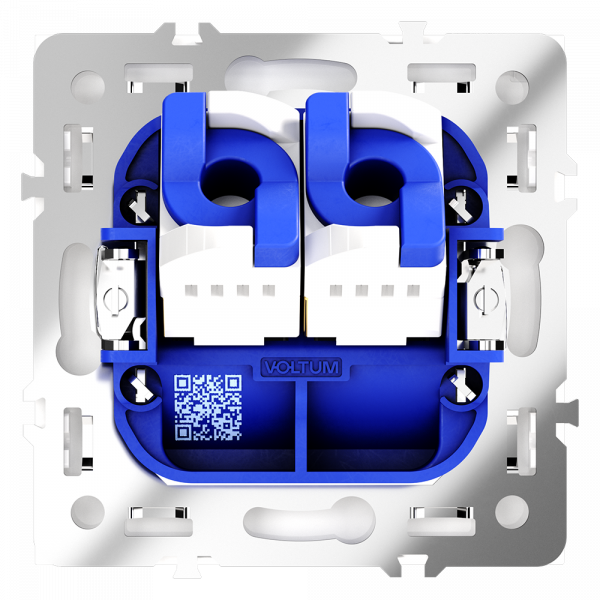 Розетка компьютерная встраиваемая VOLTUM S70 двойная RJ45+RJ45 кат.6, (белый глянцевый) Розетка компьютерная встраиваемая VOLTUM S70 двойная RJ45+RJ45 кат.6, (белый глянцевый)